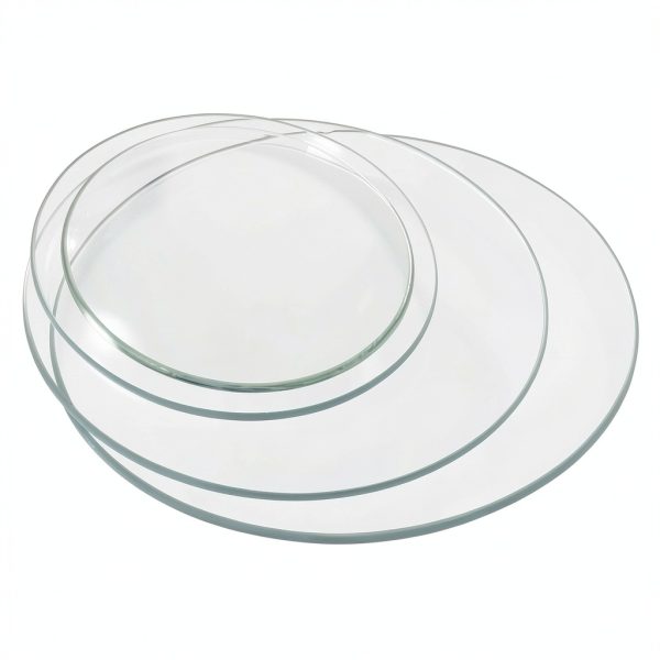 PATIKIL 60mm/70mm/90mm/100mm Diameter Watch Glass, 1 Set Beaker Cover Smooth Edges Chamfered Arc for Laboratory, Transparent-0