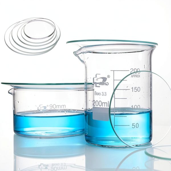 6 Pcs Lab Watch Glass Beaker Cover Set,1 Set Beaker Cover Smooth Edges Chamfered Arc, Watch Glasses in 50mm,70mm,90mm,100mm,120mm,150mm,Diameter Watch Glass, for Laboratory, Transparent.-4