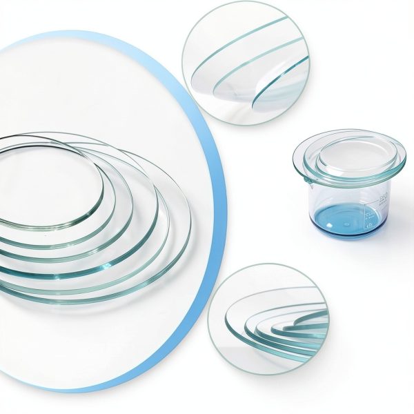 6 Pcs Lab Watch Glass Beaker Cover Set,1 Set Beaker Cover Smooth Edges Chamfered Arc, Watch Glasses in 50mm,70mm,90mm,100mm,120mm,150mm,Diameter Watch Glass, for Laboratory, Transparent.-3